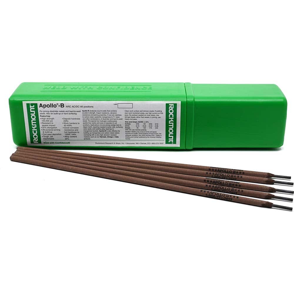 Rockmount Research and Alloys - 11 Lb 5/32 x 14" Nickel Chromium Manganese Alloy Apollo B Stick Welding Electrode - Exact Tool & Supply