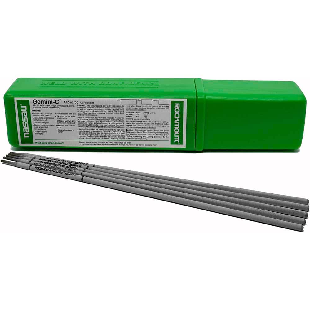Rockmount Research and Alloys - 5 Lb 1/8 x 14" Nickel-Chromium-Tunsten-Molybendum Alloy Gemini C Stick Welding Electrode - Exact Tool & Supply