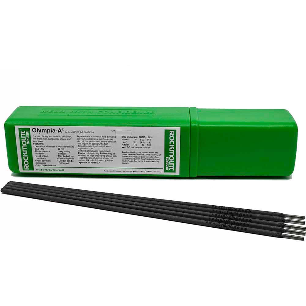 Rockmount Research and Alloys - 11 Lb 1/8 x 14" High Alloy Carbon Steel Olympia A Stick Welding Electrode - Exact Tool & Supply