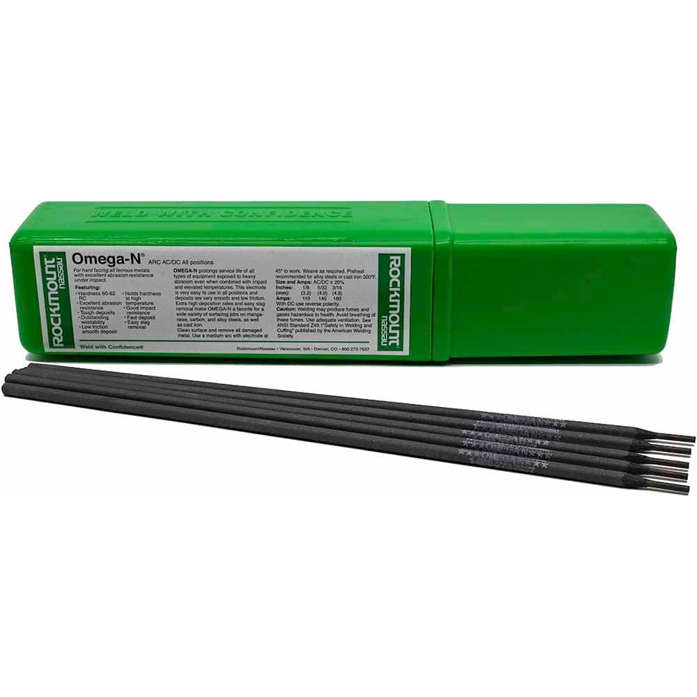 Rockmount Research and Alloys - 11 Lb 3/16 x 14" Chromium Carbide Hardfacing Alloy Omega N Stick Welding Electrode - Exact Tool & Supply