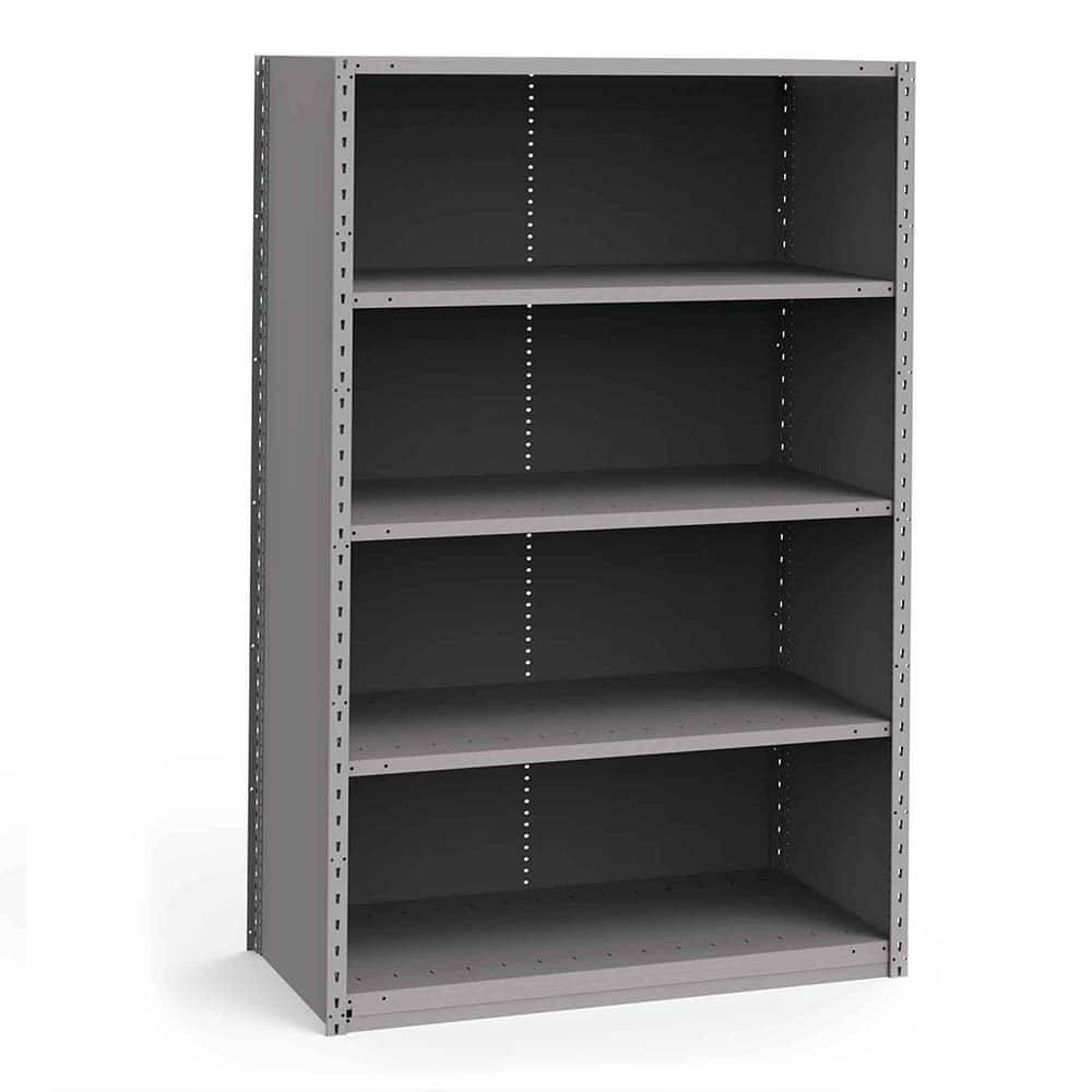 Rousseau Metal - Closed Shelving Units; Type: Starter Unit ; Load Capacity (Lb.): 3500.000 ; Number of Shelves: 5 ; Height (Inch): 75 ; Width (Inch): 48 ; Depth (Inch): 18 - Exact Tool & Supply