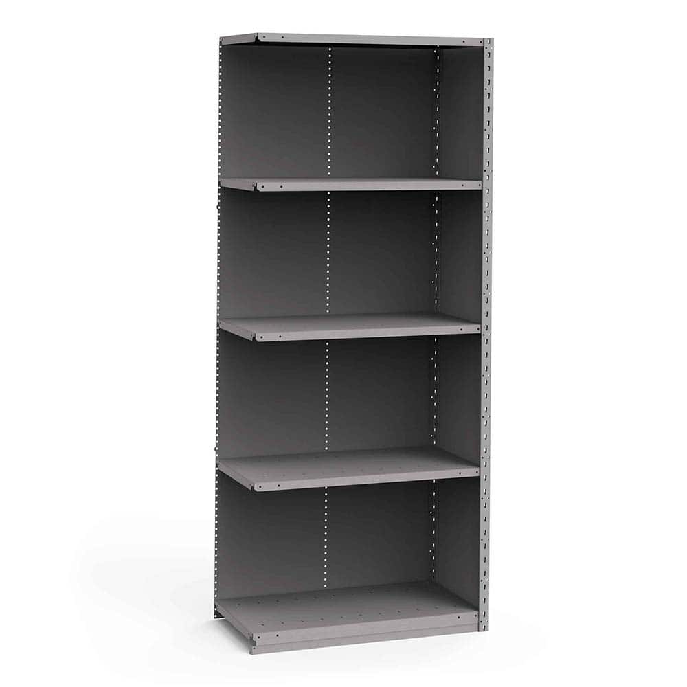 Rousseau Metal - Closed Shelving Units; Type: Add-On ; Load Capacity (Lb.): 3500.000 ; Number of Shelves: 5 ; Height (Inch): 87 ; Width (Inch): 36 ; Depth (Inch): 18 - Exact Tool & Supply