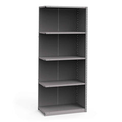 Rousseau Metal - Closed Shelving Units; Type: Add-On ; Load Capacity (Lb.): 3500.000 ; Number of Shelves: 5 ; Height (Inch): 87 ; Width (Inch): 36 ; Depth (Inch): 18 - Exact Tool & Supply