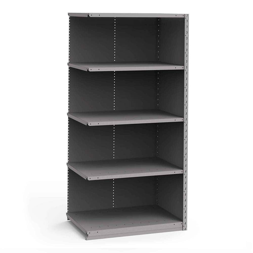 Rousseau Metal - Closed Shelving Units; Type: Add-On ; Load Capacity (Lb.): 3500.000 ; Number of Shelves: 5 ; Height (Inch): 75 ; Width (Inch): 36 ; Depth (Inch): 24 - Exact Tool & Supply