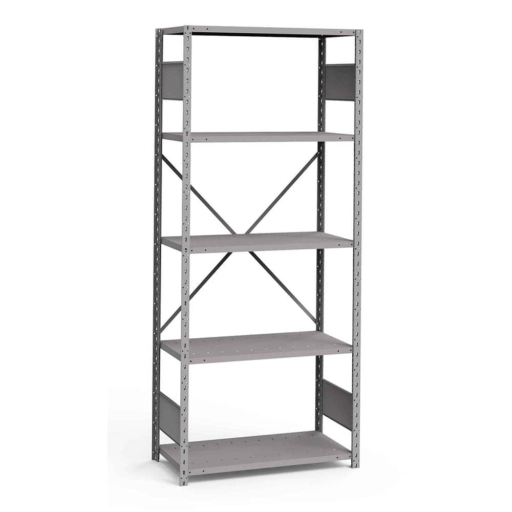 Rousseau Metal - Steel Shelving; Type: Shelving ; Starter or Add-On: Starter ; Load Capacity (Lb.): 3500.000 ; Number of Shelves: 5 ; Width (Inch): 36 ; Height (Inch): 87 - Exact Tool & Supply