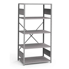 Rousseau Metal - Steel Shelving; Type: Shelving ; Starter or Add-On: Starter ; Load Capacity (Lb.): 3500.000 ; Number of Shelves: 5 ; Width (Inch): 36 ; Height (Inch): 75 - Exact Tool & Supply