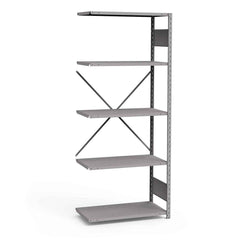Rousseau Metal - Steel Shelving; Type: Add-On Unit ; Starter or Add-On: Add-On ; Load Capacity (Lb.): 3500.000 ; Number of Shelves: 5 ; Width (Inch): 36 ; Height (Inch): 87 - Exact Tool & Supply
