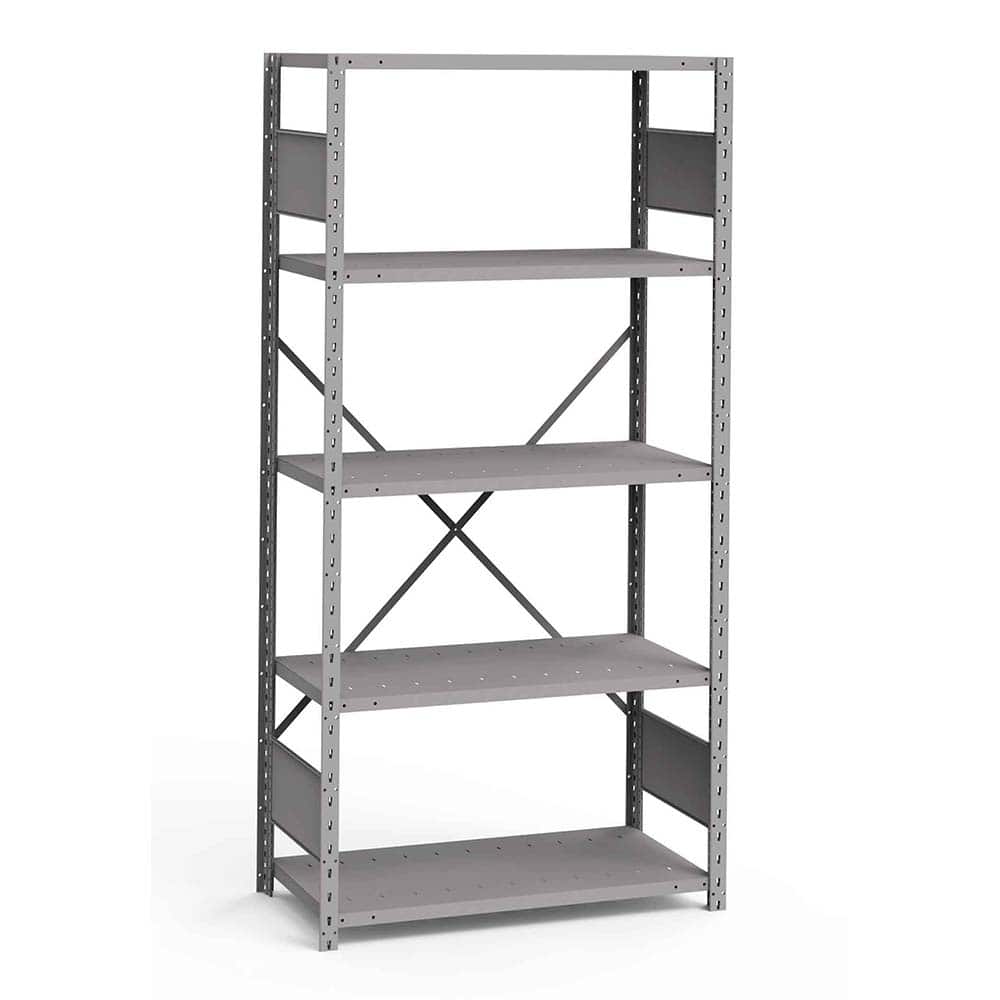 Rousseau Metal - Steel Shelving; Type: Shelving ; Starter or Add-On: Starter ; Load Capacity (Lb.): 3500.000 ; Number of Shelves: 5 ; Width (Inch): 36 ; Height (Inch): 75 - Exact Tool & Supply