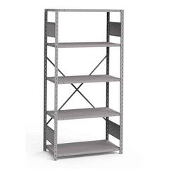 Rousseau Metal - Steel Shelving; Type: Shelving ; Starter or Add-On: Starter ; Load Capacity (Lb.): 3500.000 ; Number of Shelves: 5 ; Width (Inch): 36 ; Height (Inch): 75 - Exact Tool & Supply