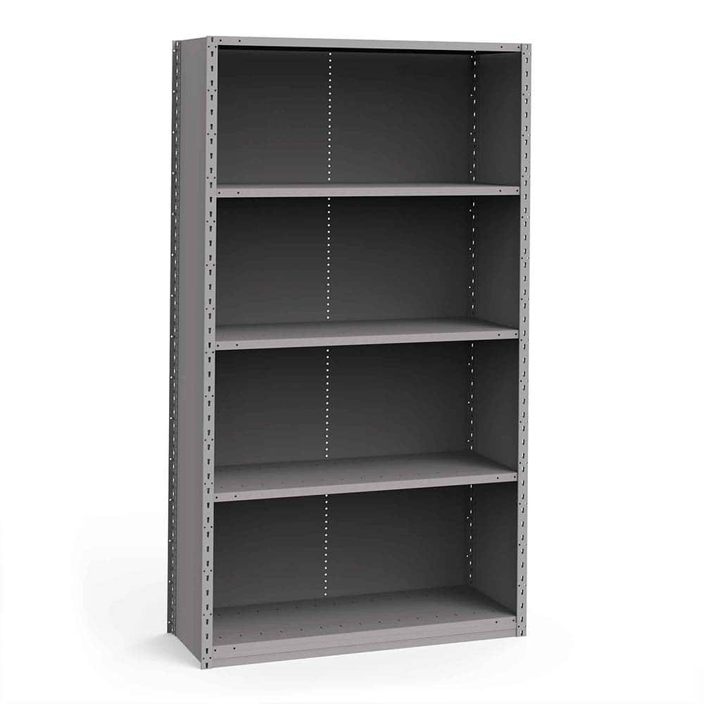 Rousseau Metal - Closed Shelving Units; Type: Starter Unit ; Load Capacity (Lb.): 3500.000 ; Number of Shelves: 5 ; Height (Inch): 87 ; Width (Inch): 48 ; Depth (Inch): 18 - Exact Tool & Supply