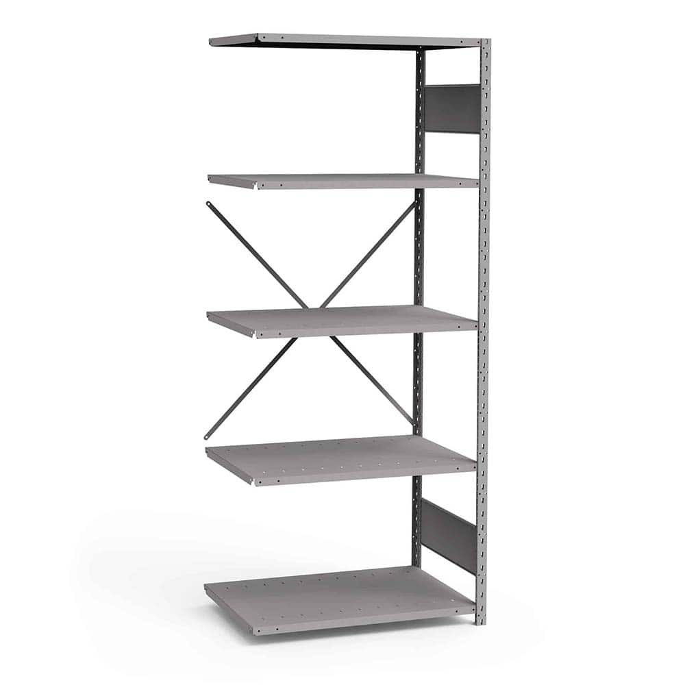Rousseau Metal - Steel Shelving; Type: Add-On Unit ; Starter or Add-On: Add-On ; Load Capacity (Lb.): 3500.000 ; Number of Shelves: 5 ; Width (Inch): 36 ; Height (Inch): 87 - Exact Tool & Supply
