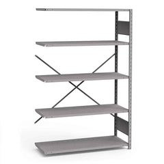 Rousseau Metal - Steel Shelving; Type: Add-On Unit ; Starter or Add-On: Add-On ; Load Capacity (Lb.): 3500.000 ; Number of Shelves: 5 ; Width (Inch): 48 ; Height (Inch): 75 - Exact Tool & Supply