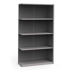 Rousseau Metal - Closed Shelving Units; Type: Add-On ; Load Capacity (Lb.): 3500.000 ; Number of Shelves: 5 ; Height (Inch): 87 ; Width (Inch): 48 ; Depth (Inch): 18 - Exact Tool & Supply