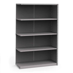Rousseau Metal - Closed Shelving Units; Type: Add-On ; Load Capacity (Lb.): 3500.000 ; Number of Shelves: 5 ; Height (Inch): 75 ; Width (Inch): 48 ; Depth (Inch): 18 - Exact Tool & Supply