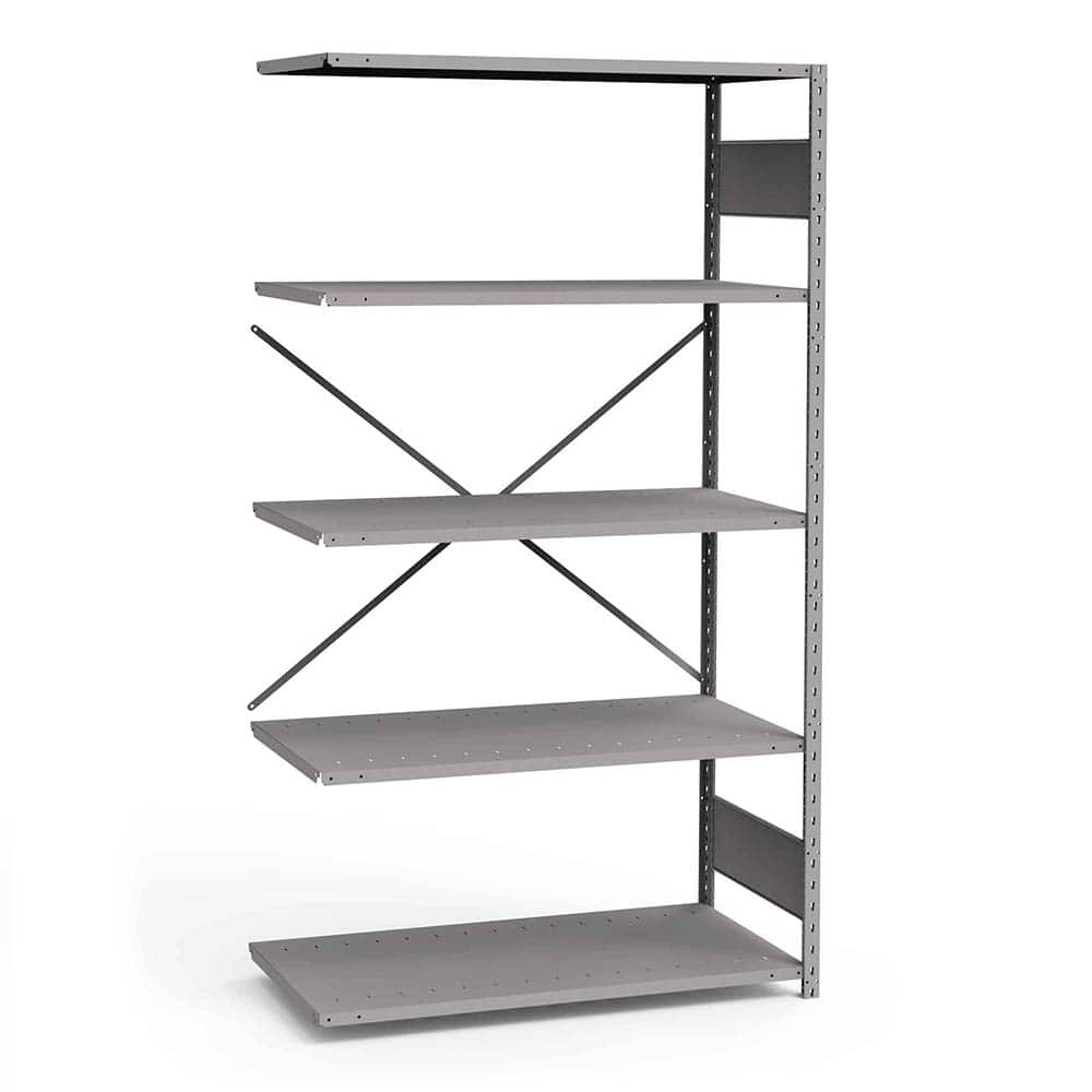 Rousseau Metal - Steel Shelving; Type: Add-On Unit ; Starter or Add-On: Add-On ; Load Capacity (Lb.): 3500.000 ; Number of Shelves: 5 ; Width (Inch): 48 ; Height (Inch): 87 - Exact Tool & Supply