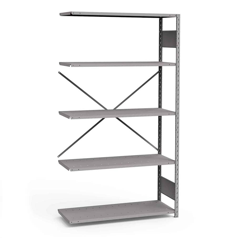 Rousseau Metal - Steel Shelving; Type: Add-On Unit ; Starter or Add-On: Add-On ; Load Capacity (Lb.): 3500.000 ; Number of Shelves: 5 ; Width (Inch): 48 ; Height (Inch): 87 - Exact Tool & Supply