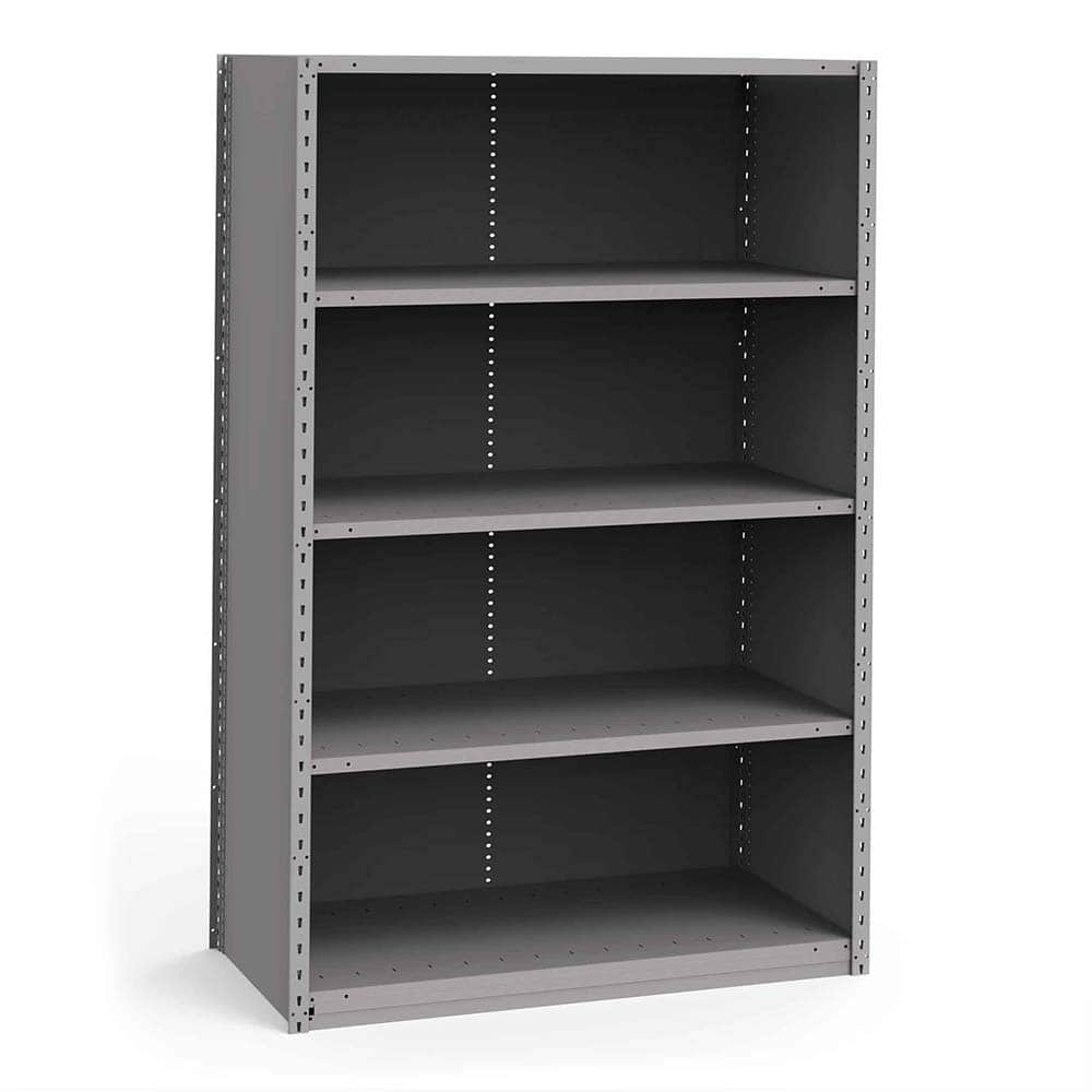 Rousseau Metal - Closed Shelving Units; Type: Starter Unit ; Load Capacity (Lb.): 3500.000 ; Number of Shelves: 5 ; Height (Inch): 75 ; Width (Inch): 48 ; Depth (Inch): 24 - Exact Tool & Supply