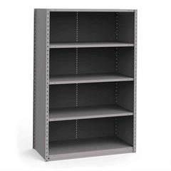Rousseau Metal - Closed Shelving Units; Type: Starter Unit ; Load Capacity (Lb.): 3500.000 ; Number of Shelves: 5 ; Height (Inch): 75 ; Width (Inch): 48 ; Depth (Inch): 24 - Exact Tool & Supply