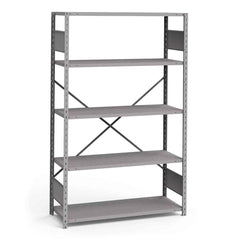 Rousseau Metal - Steel Shelving; Type: Shelving ; Starter or Add-On: Starter ; Load Capacity (Lb.): 3500.000 ; Number of Shelves: 5 ; Width (Inch): 48 ; Height (Inch): 75 - Exact Tool & Supply