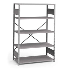 Rousseau Metal - Steel Shelving; Type: Shelving ; Starter or Add-On: Starter ; Load Capacity (Lb.): 3500.000 ; Number of Shelves: 5 ; Width (Inch): 48 ; Height (Inch): 75 - Exact Tool & Supply