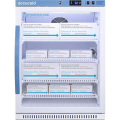 Accucold - Laboratory Refrigerators and Freezers; Type: Pharmacy, Medical-Laboratory Refrigerator ; Volume Capacity: 6 Cu. Ft. ; Minimum Temperature (C): 2.00 ; Maximum Temperature (C): 8.00 ; Width (Inch): 23.38 ; Depth (Inch): 24.38 - Exact Tool & Supply