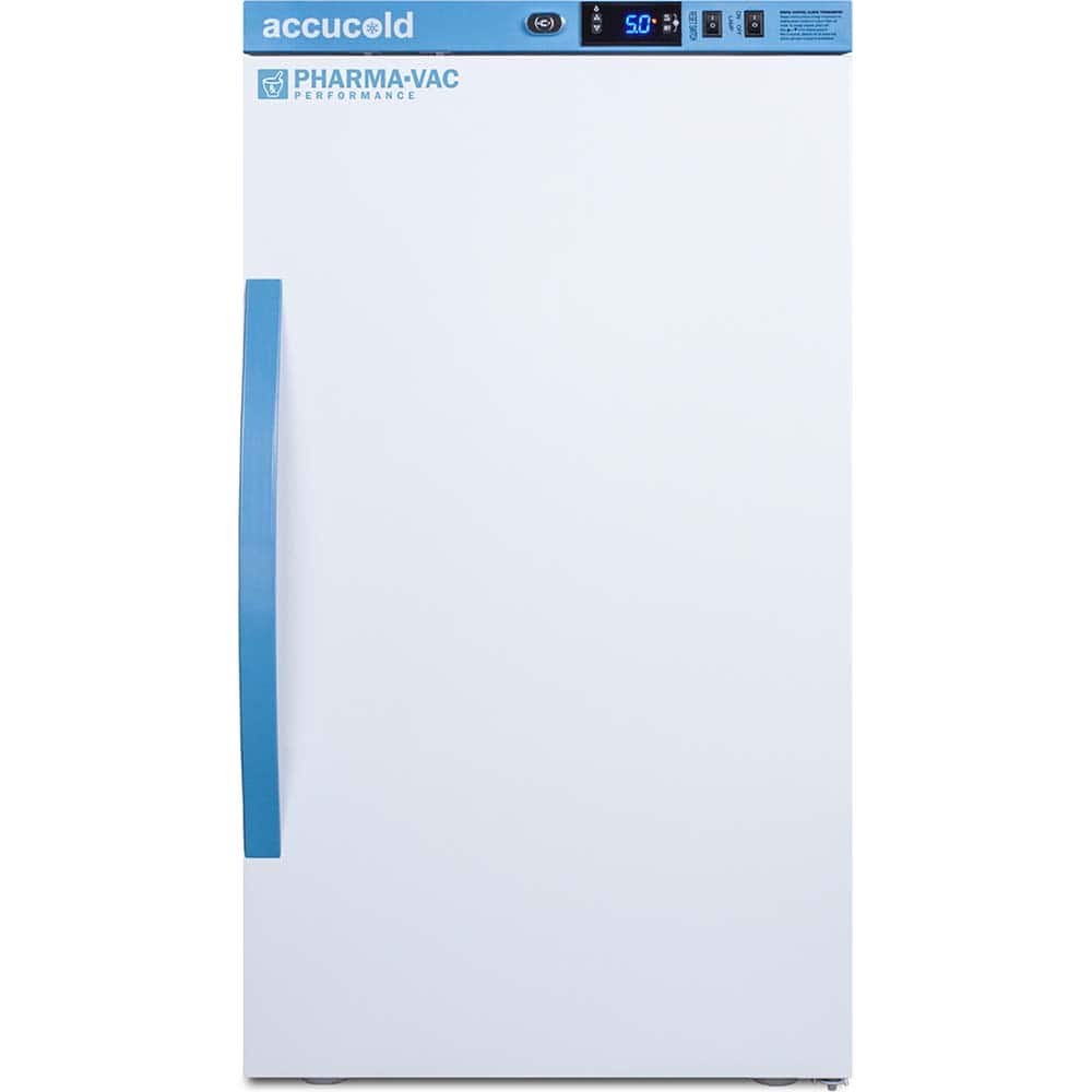 Accucold - Laboratory Refrigerators and Freezers; Type: Pharmacy, Medical-Laboratory Refrigerator ; Volume Capacity: 3 Cu. Ft. ; Minimum Temperature (C): 2.00 ; Maximum Temperature (C): 8.00 ; Width (Inch): 19.75 ; Depth (Inch): 22.63 - Exact Tool & Supply
