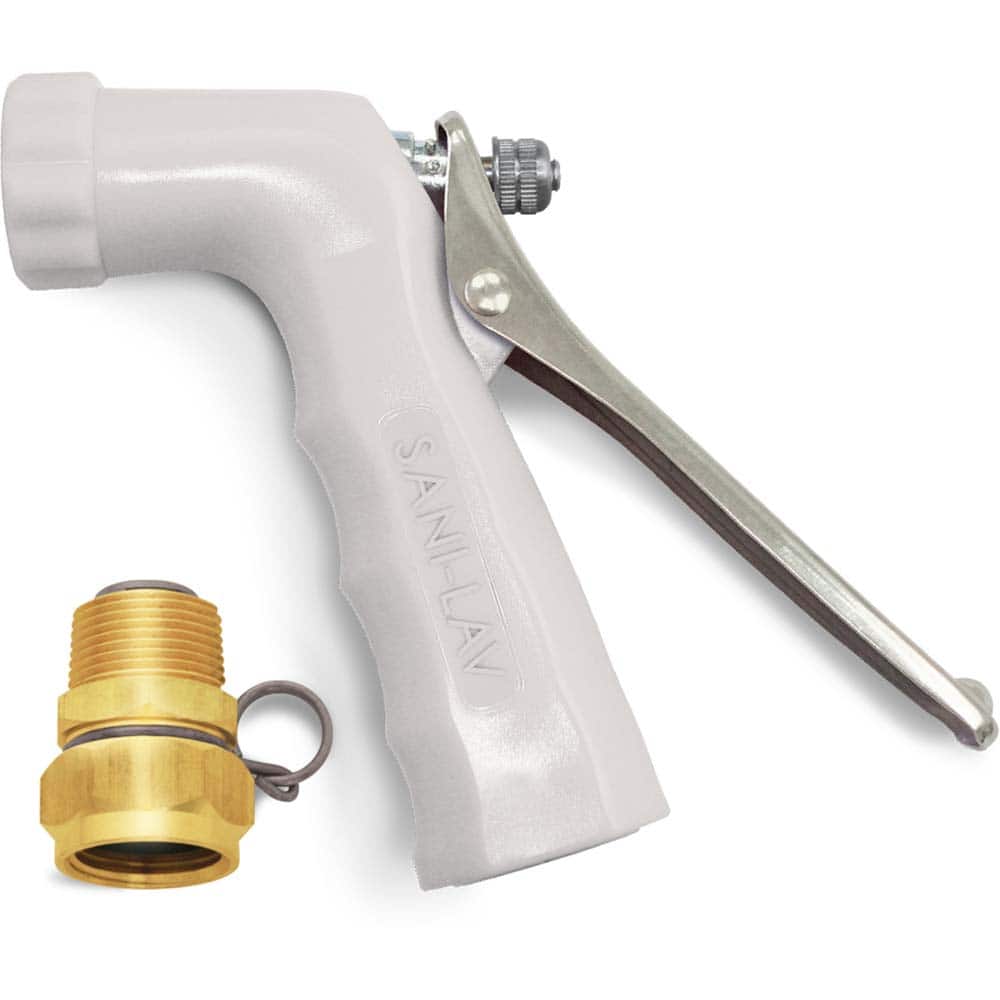 SANI-LAV - Sprayers & Nozzles; Type: Small Reinforced Industrial Spray Nozzle ; Color: White ; Connection Type: Female to Male ; Material: Zinc; Stainless Steel ; Material Grade: N/A ; Gallons Per Minute @ 100 Psi: 6.5 - Exact Tool & Supply