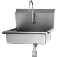 SANI-LAV - Sinks; Type: Hands-Free Wall Mounted Wash Sink ; Outside Length: 22 (Inch); Outside Width: 19 (Inch); Outside Height: 14 (Inch); Inside Length: 19 (Inch); Inside Width: 15-1/2 (Inch) - Exact Tool & Supply