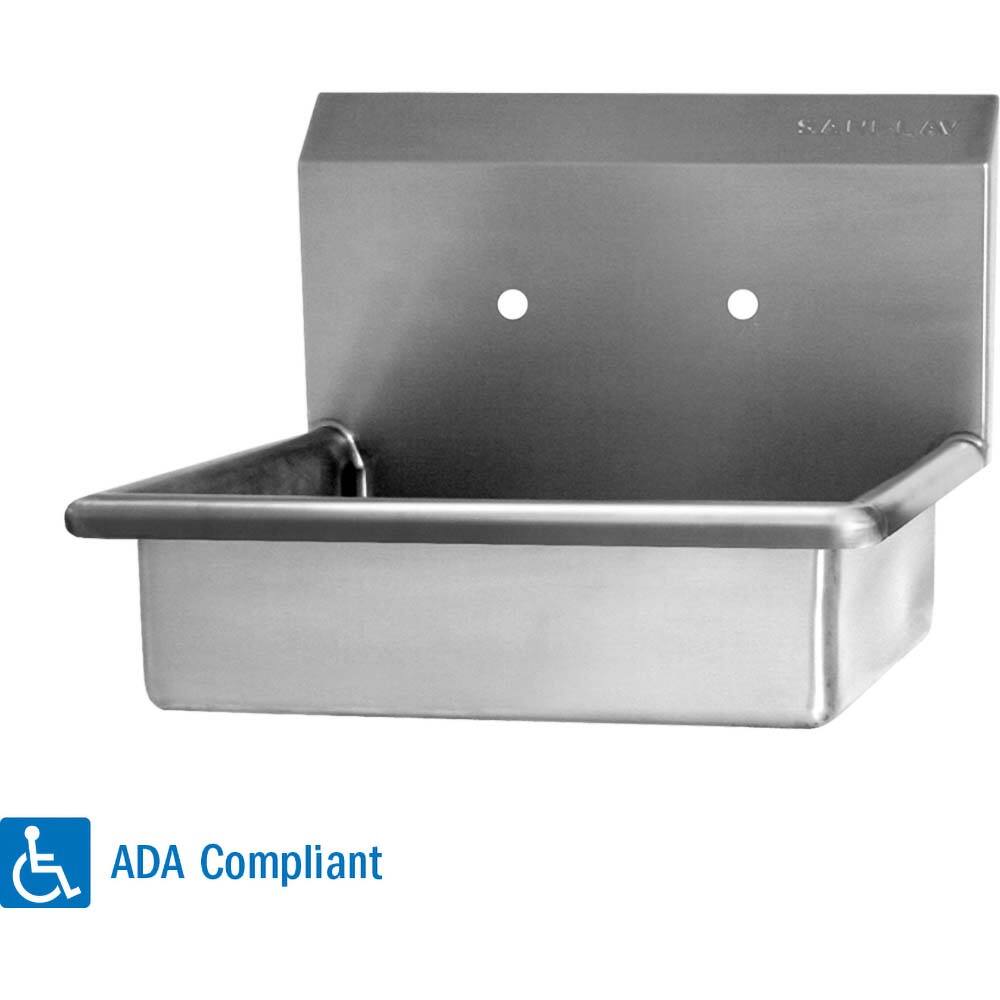 SANI-LAV - Sinks; Type: Wall Mounted Wash Sink ; Outside Length: 22 (Inch); Outside Width: 19 (Inch); Outside Height: 14 (Inch); Inside Length: 19 (Inch); Inside Width: 15-1/2 (Inch) - Exact Tool & Supply