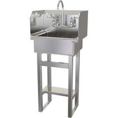 SANI-LAV - Sinks; Type: Floor Mounted Wash Sink ; Outside Length: 20 (Inch); Outside Width: 17-1/2 (Inch); Outside Height: 43-1/2 (Inch); Inside Length: 17 (Inch); Inside Width: 14 (Inch) - Exact Tool & Supply