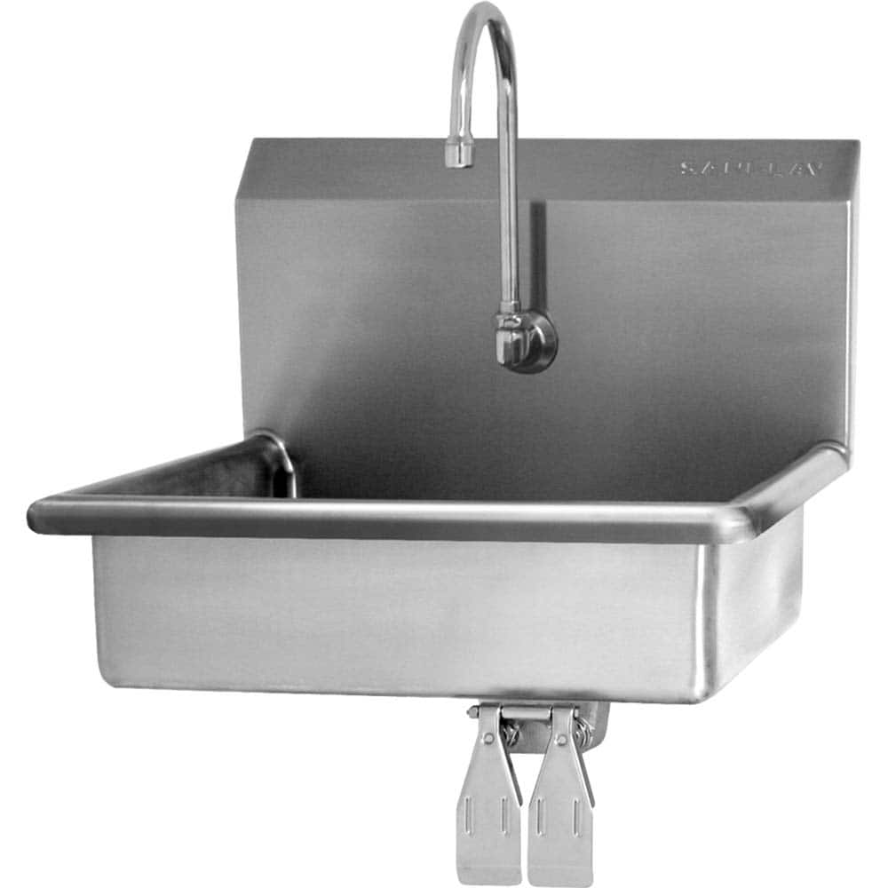 SANI-LAV - Sinks; Type: Hands-Free Wall Mounted Wash Sink ; Outside Length: 22 (Inch); Outside Width: 19 (Inch); Outside Height: 14 (Inch); Inside Length: 19 (Inch); Inside Width: 15-1/2 (Inch) - Exact Tool & Supply