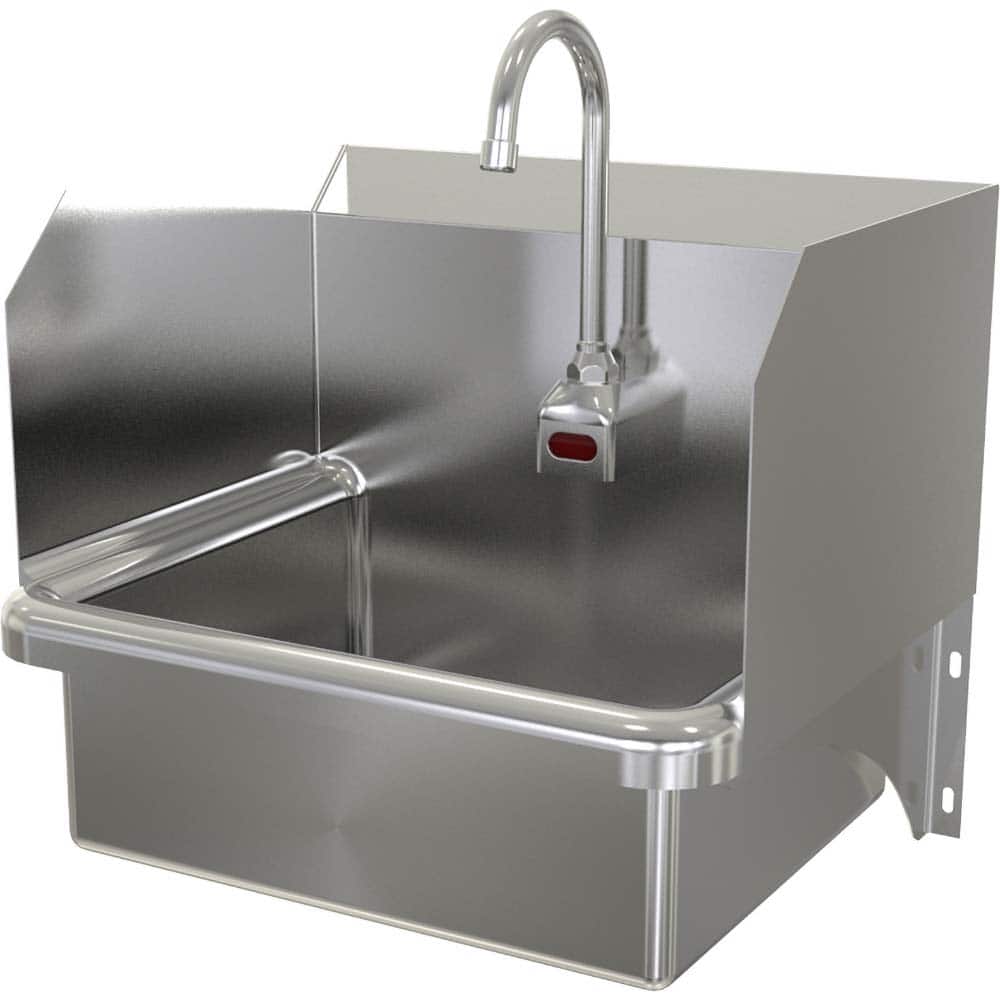 SANI-LAV - Sinks; Type: Hands-Free Wall Mounted Wash Sink ; Outside Length: 20 (Inch); Outside Width: 17-1/2 (Inch); Outside Height: 16-1/2 (Inch); Inside Length: 17 (Inch); Inside Width: 14 (Inch) - Exact Tool & Supply