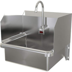 SANI-LAV - Sinks; Type: Hands-Free Wall Mounted Wash Sink ; Outside Length: 20 (Inch); Outside Width: 17-1/2 (Inch); Outside Height: 16-1/2 (Inch); Inside Length: 17 (Inch); Inside Width: 14 (Inch) - Exact Tool & Supply