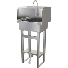 SANI-LAV - Sinks; Type: Hands-Free Floor Mounted Wash Sink ; Outside Length: 20 (Inch); Outside Width: 17-1/2 (Inch); Outside Height: 43-1/2 (Inch); Inside Length: 17 (Inch); Inside Width: 14 (Inch) - Exact Tool & Supply