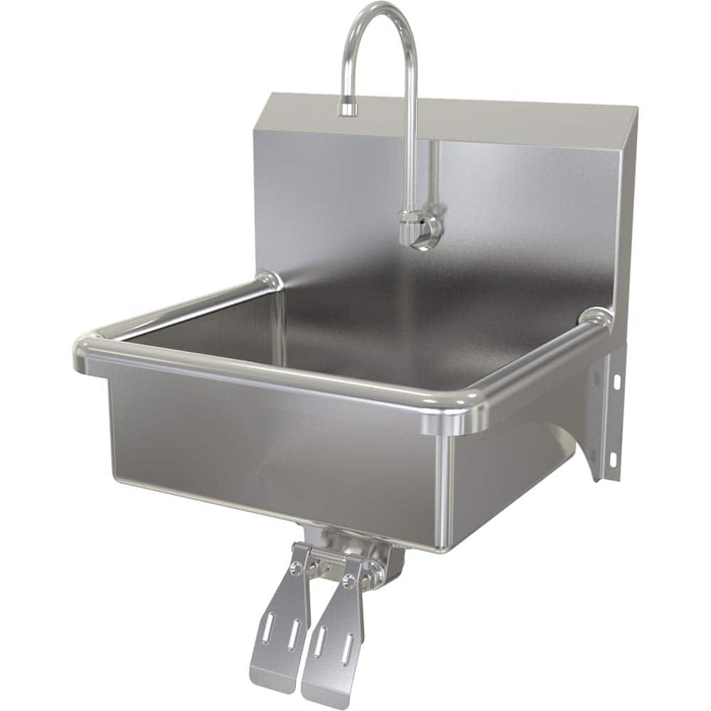 SANI-LAV - Sinks; Type: Hands-Free Wall Mounted Wash Sink ; Outside Length: 20 (Inch); Outside Width: 17-1/2 (Inch); Outside Height: 16-1/2 (Inch); Inside Length: 17 (Inch); Inside Width: 14 (Inch) - Exact Tool & Supply