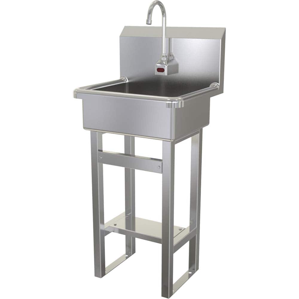 SANI-LAV - Sinks; Type: Hands-Free Floor Mounted Wash Sink ; Outside Length: 20 (Inch); Outside Width: 17-1/2 (Inch); Outside Height: 43-1/2 (Inch); Inside Length: 17 (Inch); Inside Width: 14 (Inch) - Exact Tool & Supply