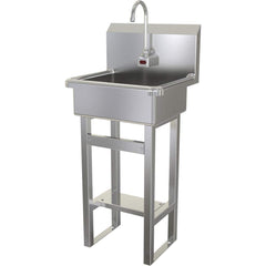 SANI-LAV - Sinks; Type: Hands-Free Floor Mounted Wash Sink ; Outside Length: 20 (Inch); Outside Width: 17-1/2 (Inch); Outside Height: 43-1/2 (Inch); Inside Length: 17 (Inch); Inside Width: 14 (Inch) - Exact Tool & Supply
