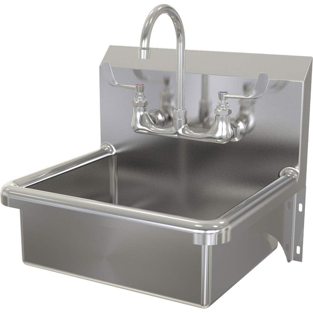 SANI-LAV - Sinks; Type: Wall Mounted Wash Sink ; Outside Length: 20 (Inch); Outside Width: 17-1/2 (Inch); Outside Height: 16-1/2 (Inch); Inside Length: 17 (Inch); Inside Width: 14 (Inch) - Exact Tool & Supply