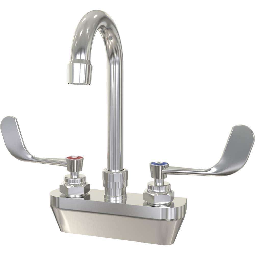SANI-LAV - Industrial & Laundry Faucets; Type: Low Flow Faucet ; Style: Splash Mount ; Design: Swivel Spout Faucet ; Handle Type: Blade ; Spout Type: Swivel ; Mounting Centers: 4 (Inch) - Exact Tool & Supply