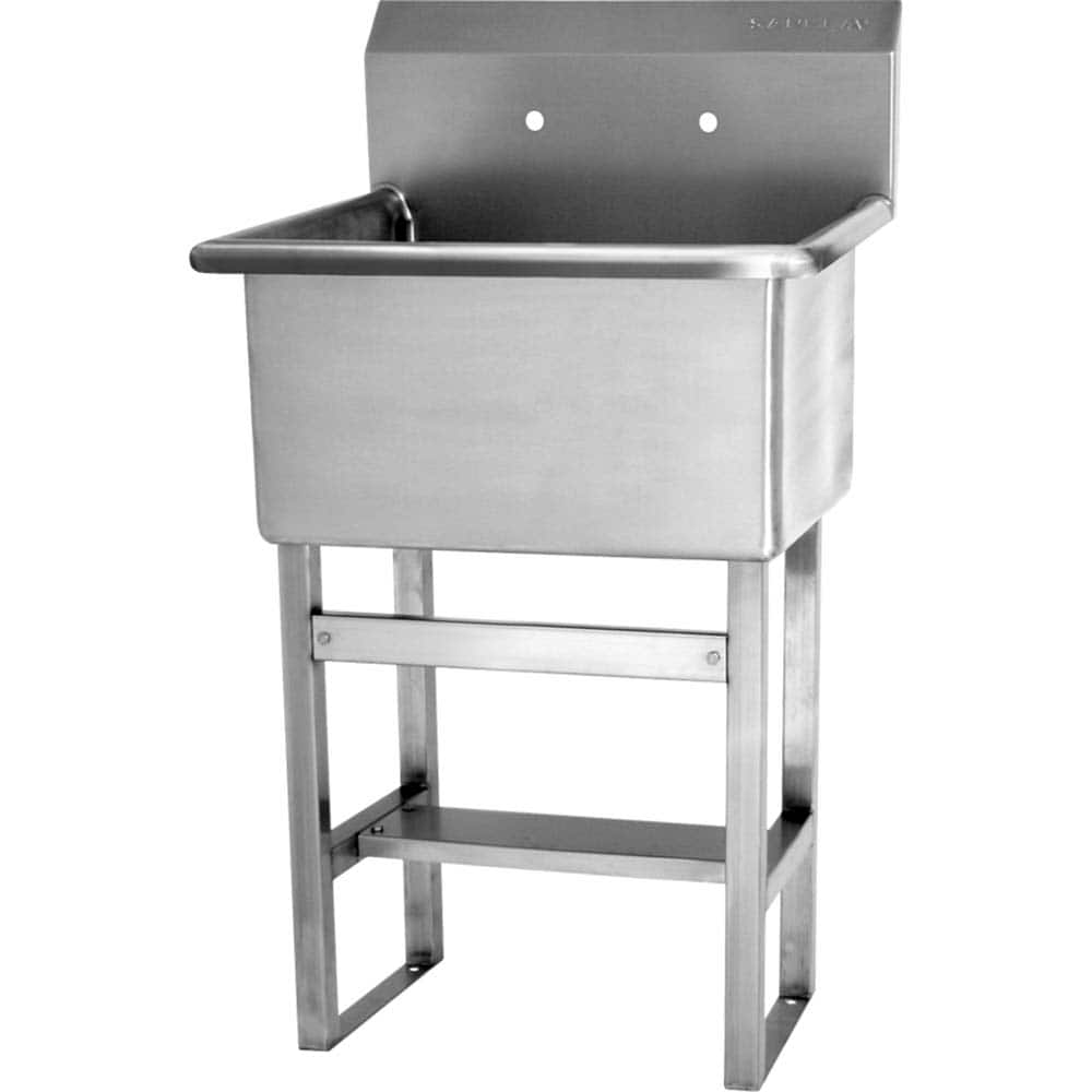 SANI-LAV - Sinks; Type: Floor Mounted Scrub Wash Sink ; Outside Length: 25 (Inch); Outside Width: 20 (Inch); Outside Height: 45-1/2 (Inch); Inside Length: 22 (Inch); Inside Width: 16-1/2 (Inch) - Exact Tool & Supply