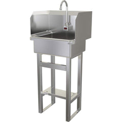SANI-LAV - Sinks; Type: Hands-Free Floor Mounted Wash Sink ; Outside Length: 20 (Inch); Outside Width: 17-1/2 (Inch); Outside Height: 43-1/2 (Inch); Inside Length: 17 (Inch); Inside Width: 14 (Inch) - Exact Tool & Supply