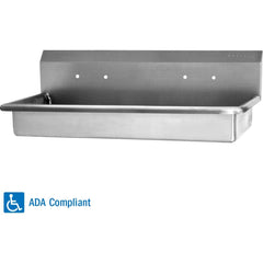 SANI-LAV - Sinks; Type: Wall Mounted Wash Station ; Outside Length: 48 (Inch); Outside Width: 20 (Inch); Outside Height: 16 (Inch); Inside Length: 45 (Inch); Inside Width: 16-1/2 (Inch) - Exact Tool & Supply