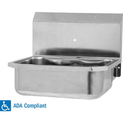 SANI-LAV - Sinks; Type: Wall Mounted Wash Sink ; Outside Length: 16 (Inch); Outside Width: 15-1/2 (Inch); Outside Height: 13 (Inch); Inside Length: 14 (Inch); Inside Width: 11 (Inch) - Exact Tool & Supply