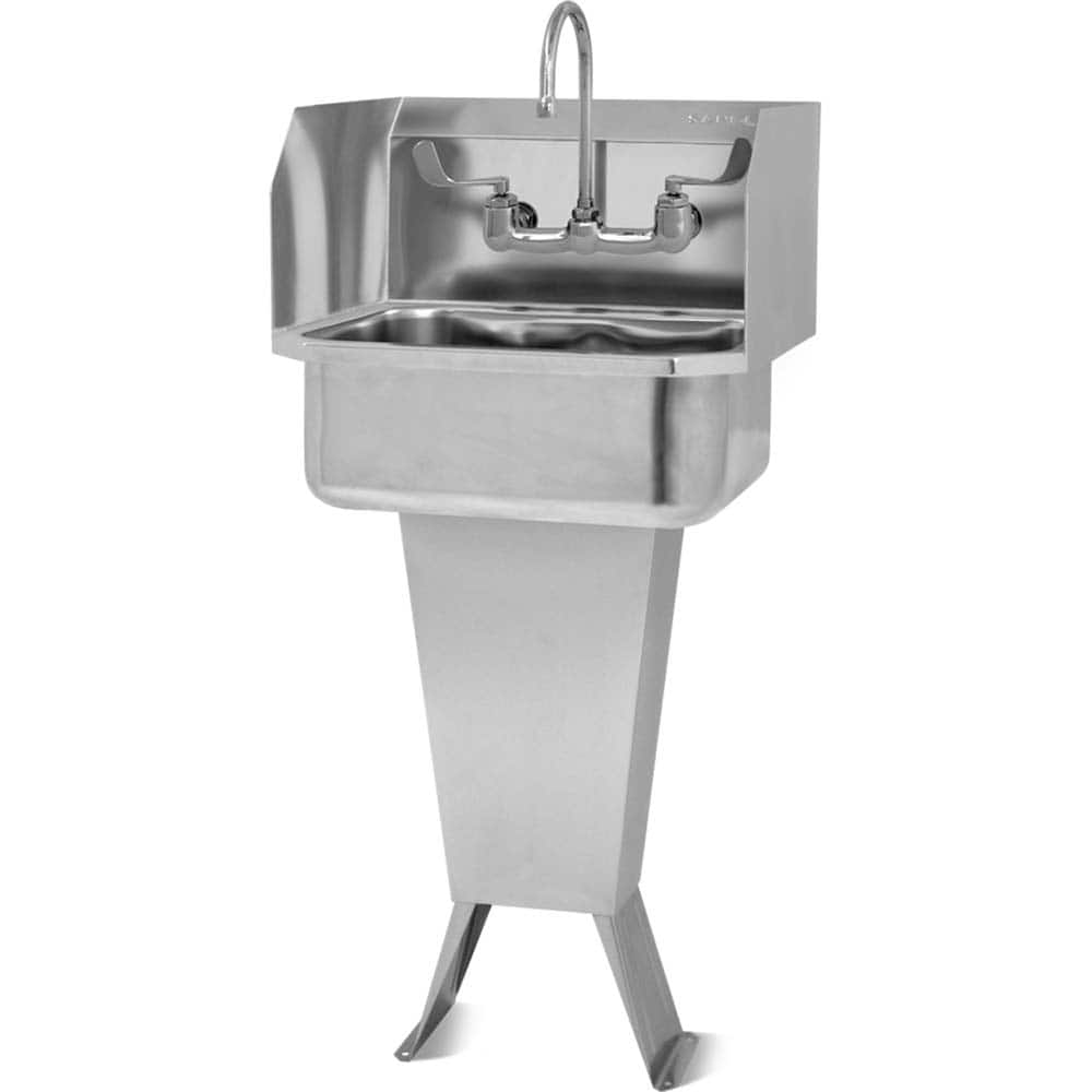 SANI-LAV - Sinks; Type: Floor Mounted Wash Sink ; Outside Length: 19 (Inch); Outside Width: 18 (Inch); Outside Height: 41-1/2 (Inch); Inside Length: 17 (Inch); Inside Width: 14 (Inch) - Exact Tool & Supply