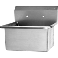 SANI-LAV - Sinks; Type: Wall Mounted Scrub Wash Sink ; Outside Length: 25 (Inch); Outside Width: 20 (Inch); Outside Height: 18-1/2 (Inch); Inside Length: 22 (Inch); Inside Width: 16-1/2 (Inch) - Exact Tool & Supply