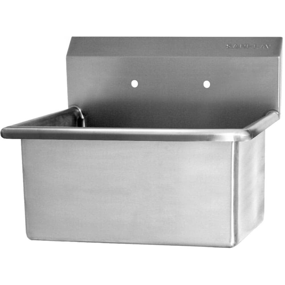 SANI-LAV - Sinks; Type: Wall Mounted Scrub Wash Sink ; Outside Length: 31 (Inch); Outside Width: 20 (Inch); Outside Height: 18-1/2 (Inch); Inside Length: 28 (Inch); Inside Width: 16-1/2 (Inch) - Exact Tool & Supply