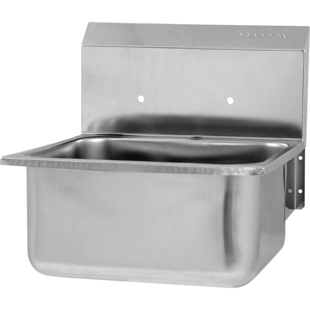 SANI-LAV - Sinks; Type: Wall Mounted Wash Sink ; Outside Length: 21 (Inch); Outside Width: 20 (Inch); Outside Height: 19-1/2 (Inch); Inside Length: 19 (Inch); Inside Width: 16 (Inch) - Exact Tool & Supply