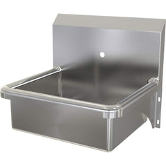 SANI-LAV - Sinks; Type: Wall Mounted Wash Sink ; Outside Length: 20 (Inch); Outside Width: 17-1/2 (Inch); Outside Height: 16-1/2 (Inch); Inside Length: 17 (Inch); Inside Width: 14 (Inch) - Exact Tool & Supply