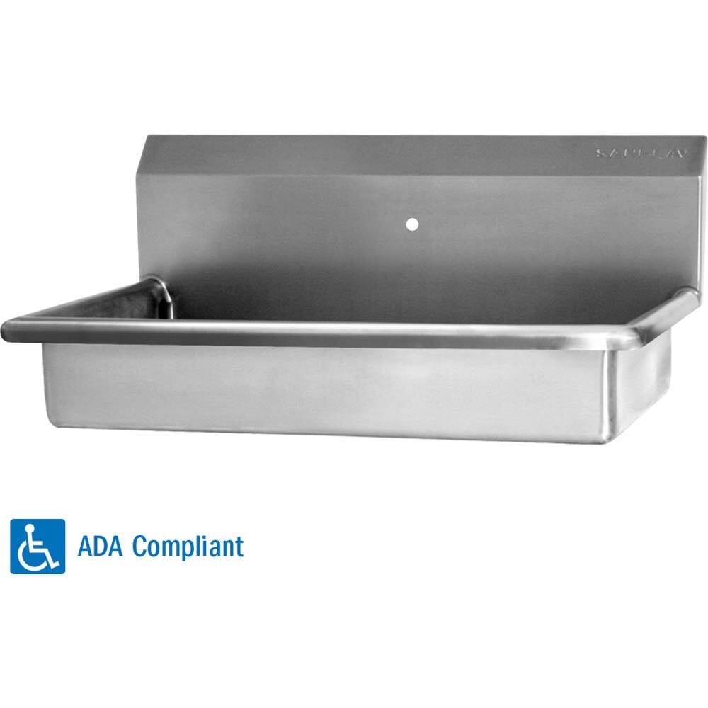 SANI-LAV - Sinks; Type: Wall Mounted Wash Sink ; Outside Length: 30 (Inch); Outside Width: 20 (Inch); Outside Height: 15-1/2 (Inch); Inside Length: 27 (Inch); Inside Width: 16-1/2 (Inch) - Exact Tool & Supply