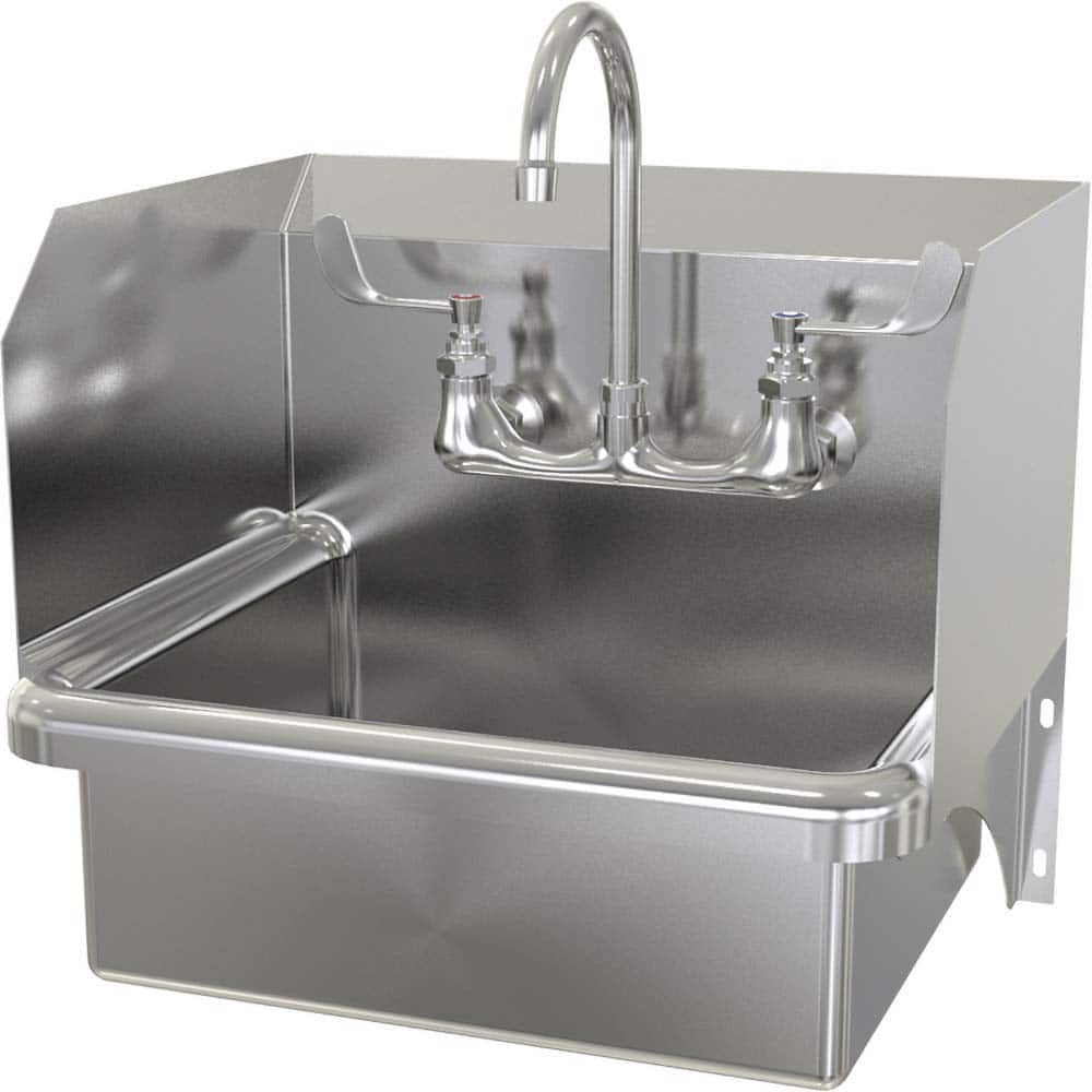 SANI-LAV - Sinks; Type: Wall Mounted Wash Sink ; Outside Length: 20 (Inch); Outside Width: 17-1/2 (Inch); Outside Height: 16-1/2 (Inch); Inside Length: 17 (Inch); Inside Width: 14 (Inch) - Exact Tool & Supply
